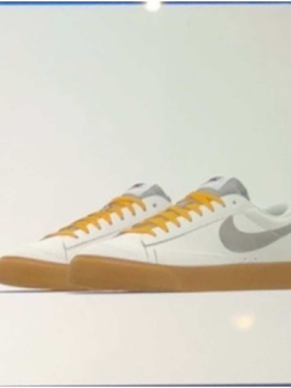 New Nike White Low-Top Sneakers with Gray Swoosh, Yellow Laces, Women’s size 9.5